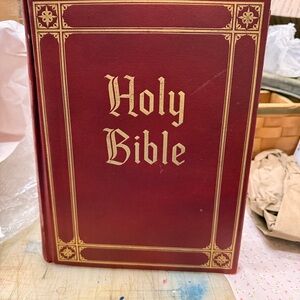 1960’s Red Holy Bible with Gold Embossed Cover